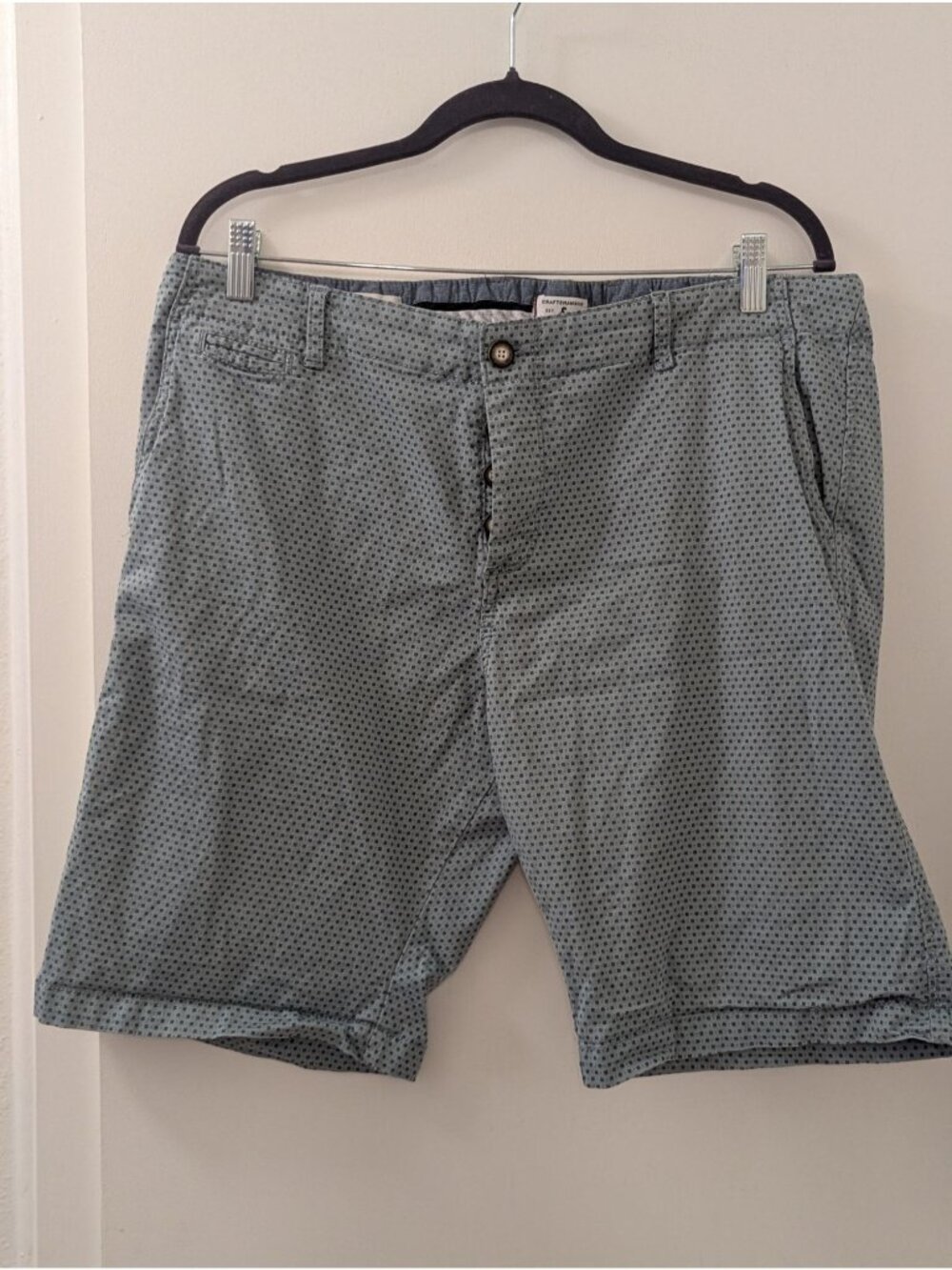 Jack & Jones Mens Polka Dot Chino Shorts Size L Grey Cotton Blend